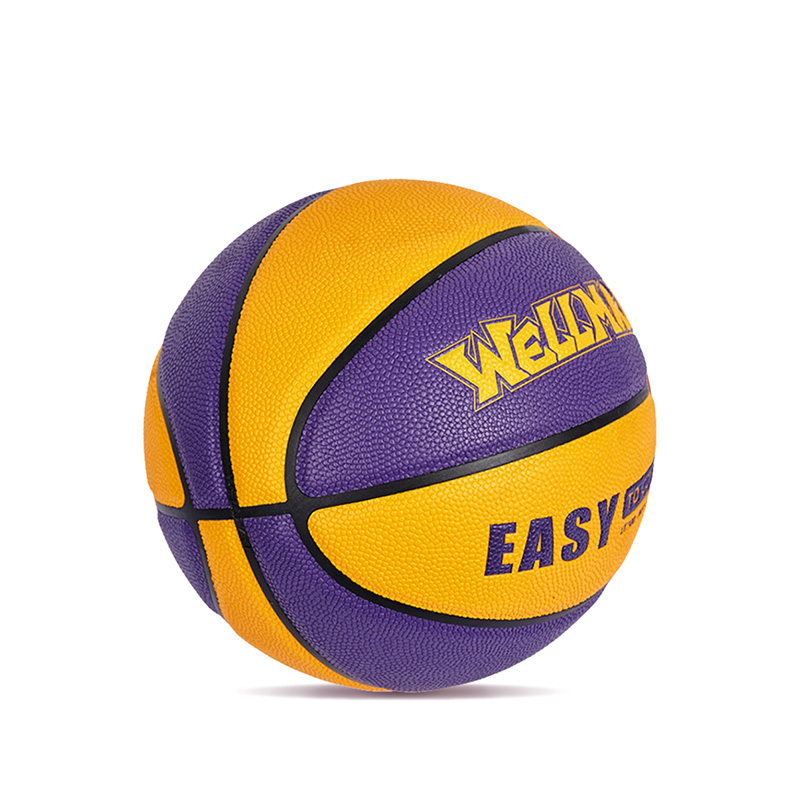 Niestandardowe logo blokowane kolorystycznie w kolorze wilgoci skórzana piłka do koszykówki PU dla nastolatków dla nastolatków